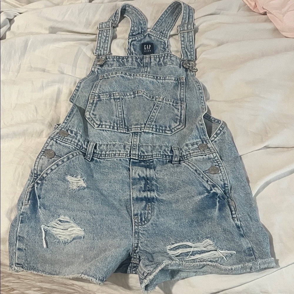 GAP kids Faded Blue Denim Overalls